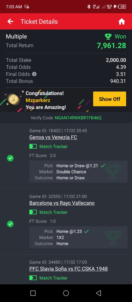 10 odds winning ticket