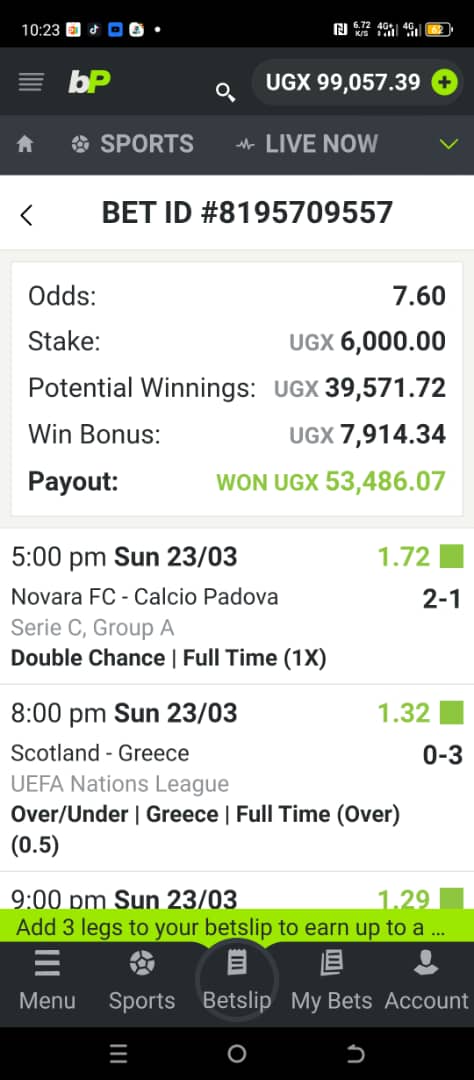 10 odds winning ticket