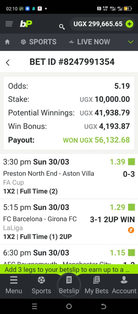 10 odds winning ticket